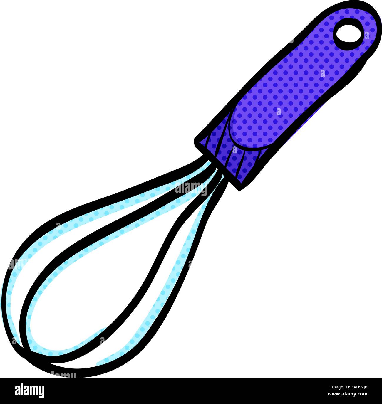 Eggbeater halftone icon hand drawn color vector illustration Stock Vector