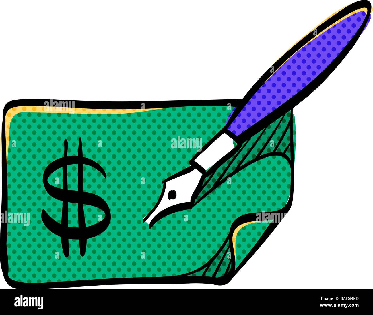 Check halftone icon hand drawn color vector illustration Stock Vector