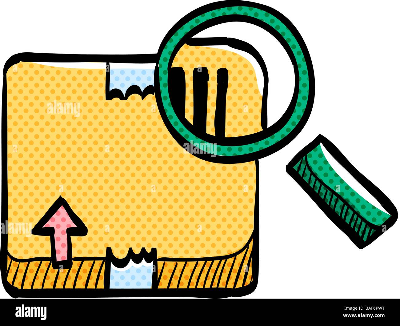 Parcel tracking halftone icon hand drawn color vector illustration Stock Vector