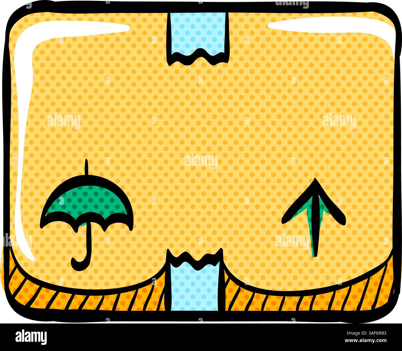 Logistic box halftone icon hand drawn color vector illustration Stock Vector