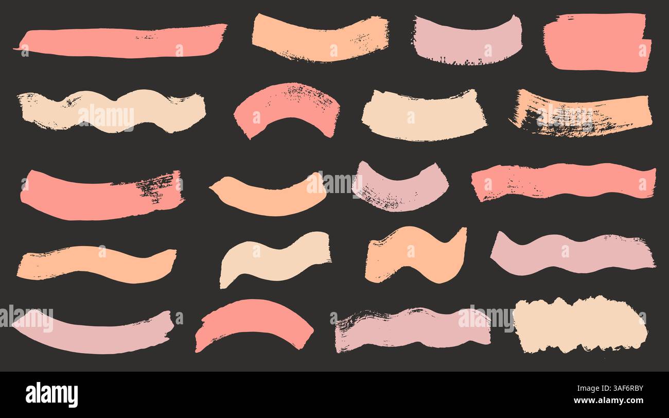 Vector stains abstract paint brush strokes set Stock Vector Image & Art ...