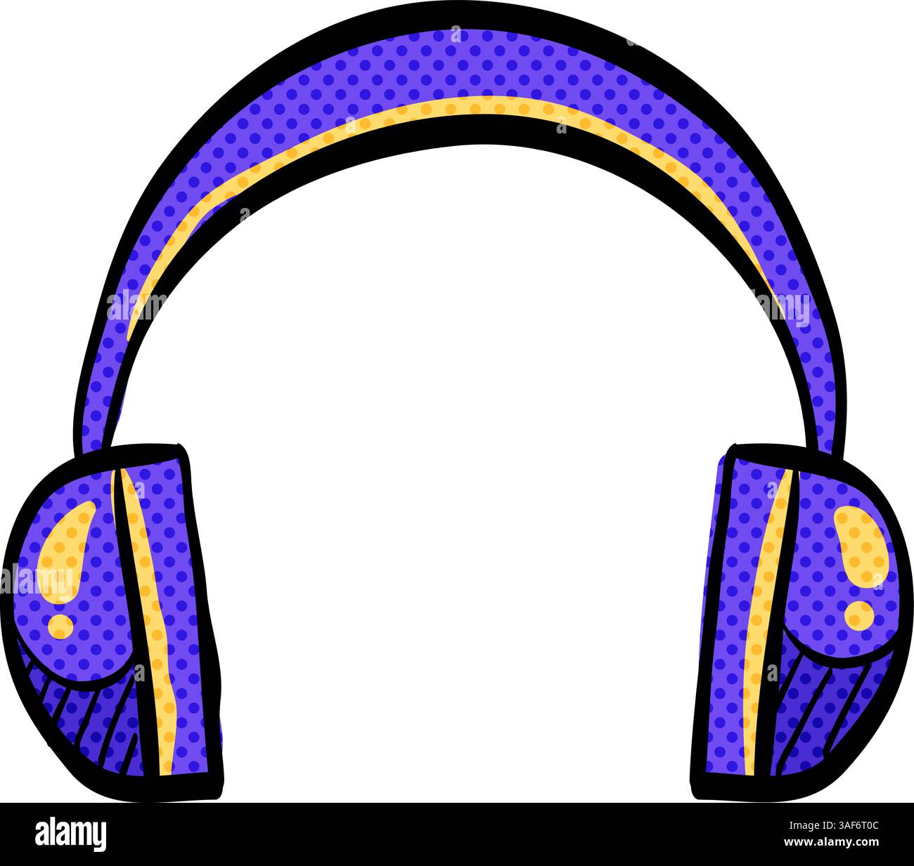 Headset Audio halftone icon hand drawn color vector illustration Stock Vector
