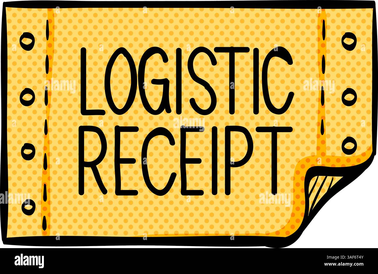 Logistic receipt halftone icon hand drawn color vector illustration Stock Vector