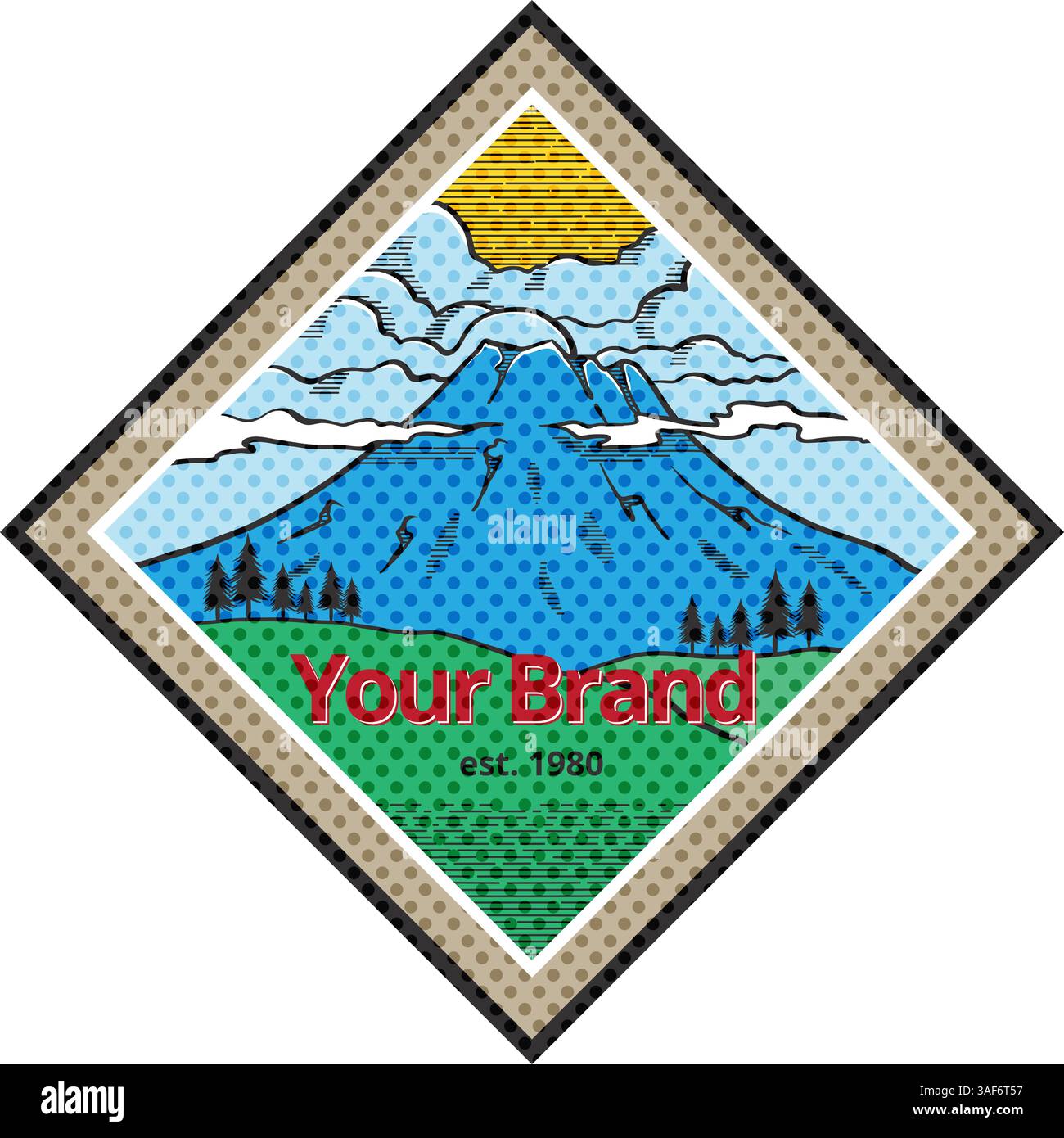 Mountain hand drawn illustration. Stock Vector