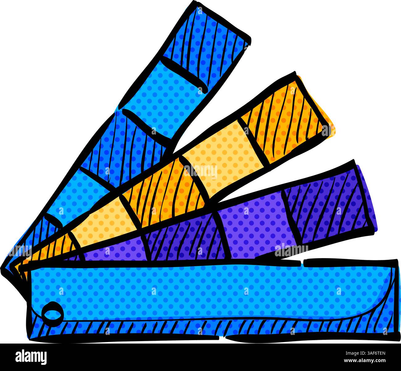 Color swatches halftone icon hand drawn color vector illustration Stock ...
