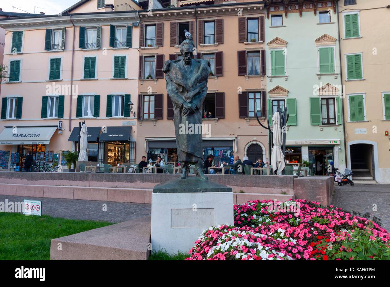 SALO, ITALY - OCTOBER 22, 2024: Statue of Giuseppe Zanardelli on the Lungolago Zanardelli in Salo, Italy Stock Photo