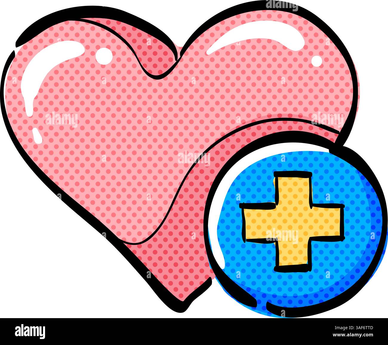 Favorite halftone icon hand drawn color vector illustration Stock ...