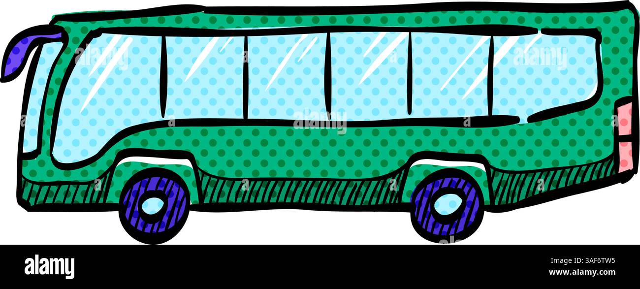 Car halftone icon hand drawn color vector illustration Stock Vector ...