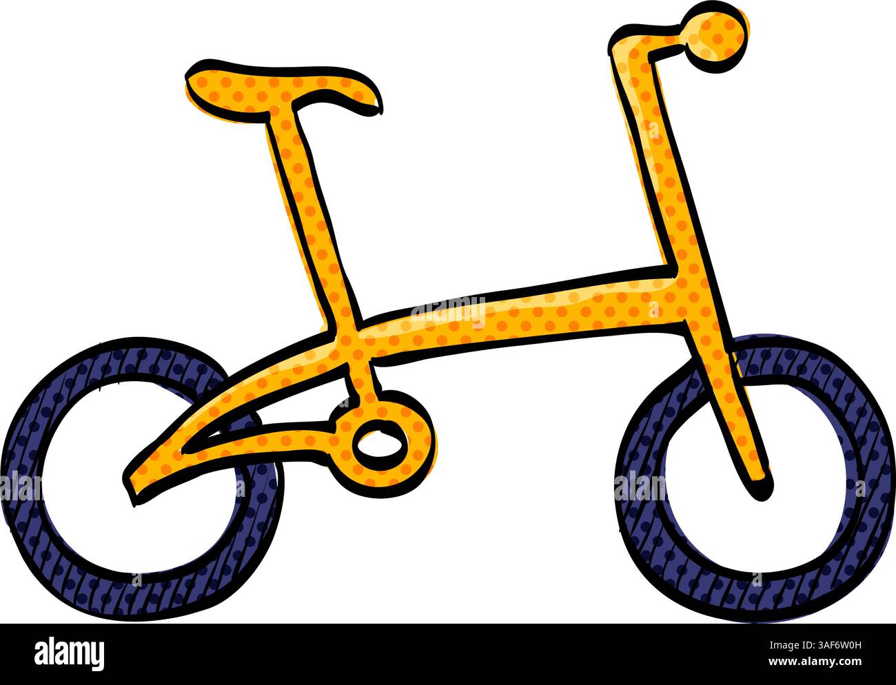 Bicycle halftone icon hand drawn color vector illustration Stock Vector