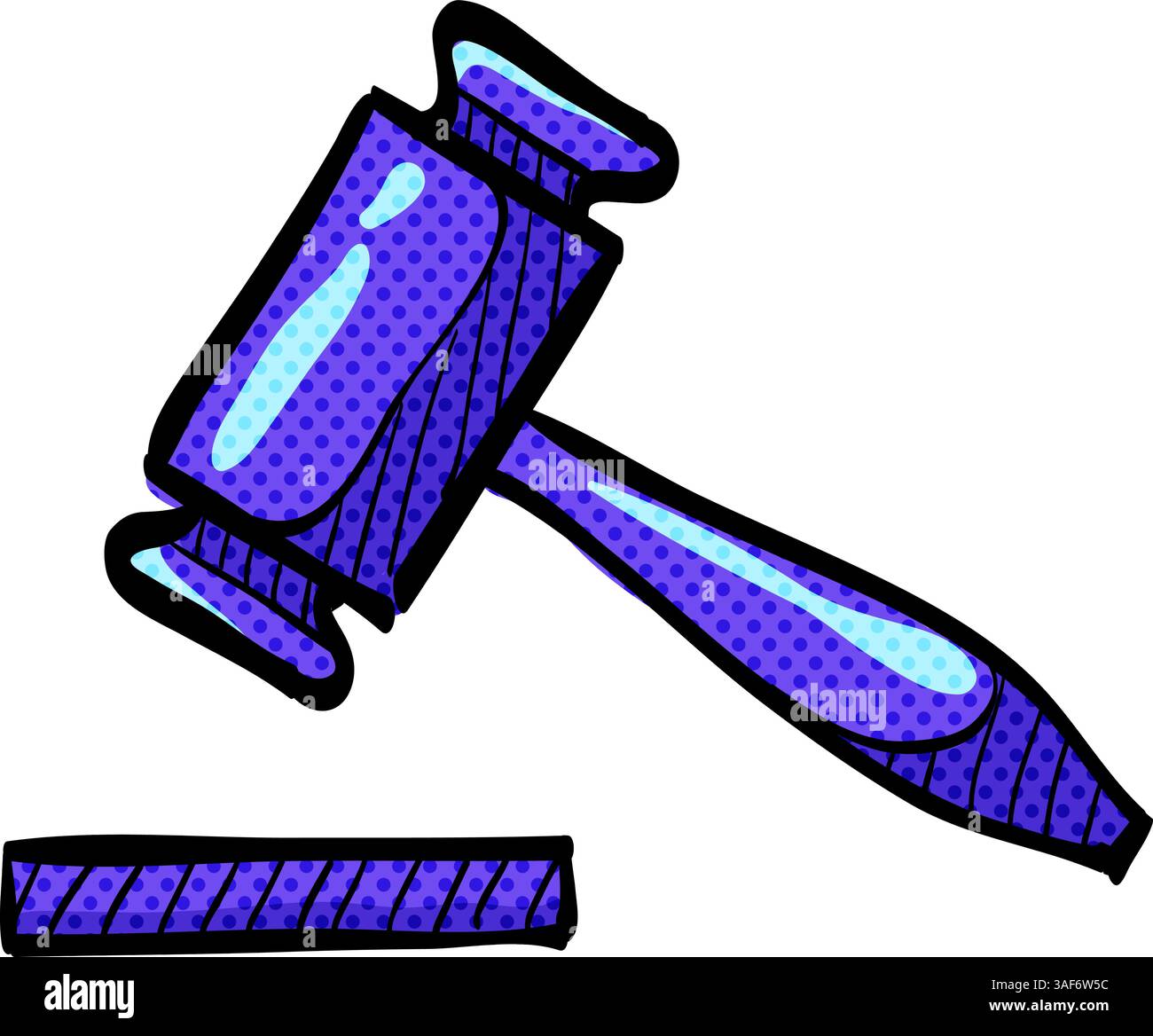 Wood hammer halftone icon hand drawn color vector illustration Stock ...