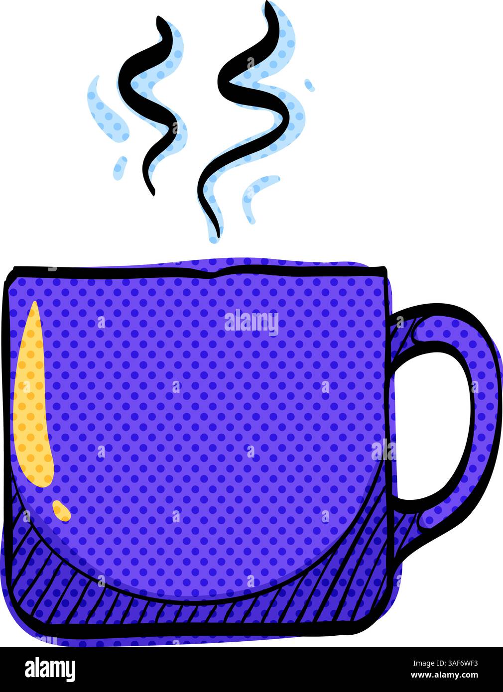 Coffee cup halftone icon hand drawn color vector illustration Stock ...