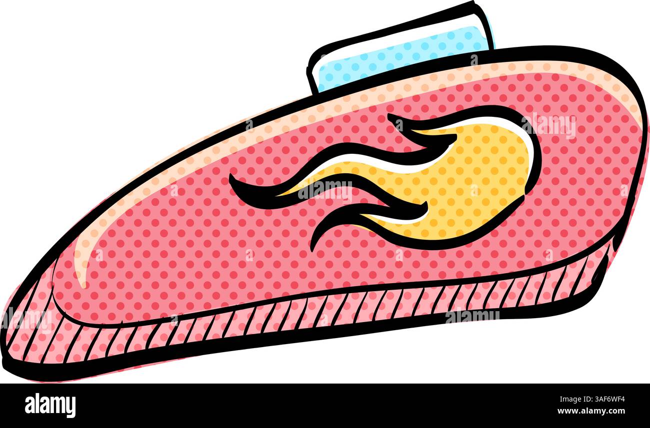 Motorcycle gas tank halftone icon hand drawn color vector illustration Stock Vector