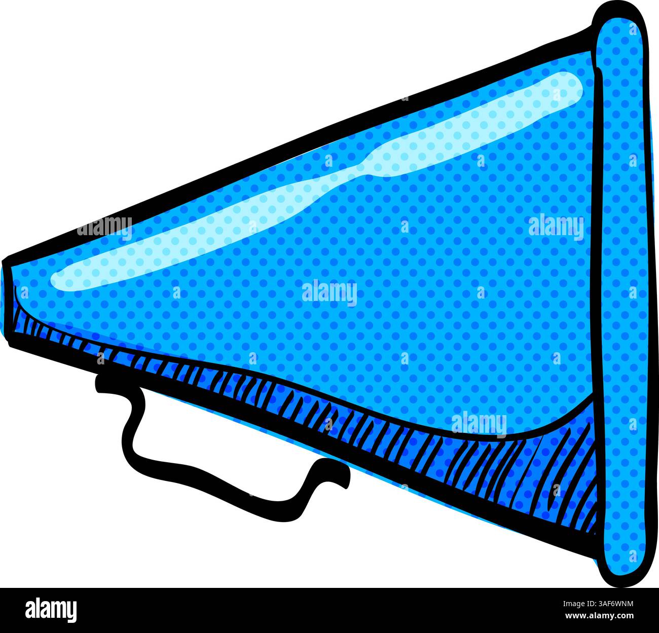Loudspeaker halftone icon hand drawn color vector illustration Stock Vector