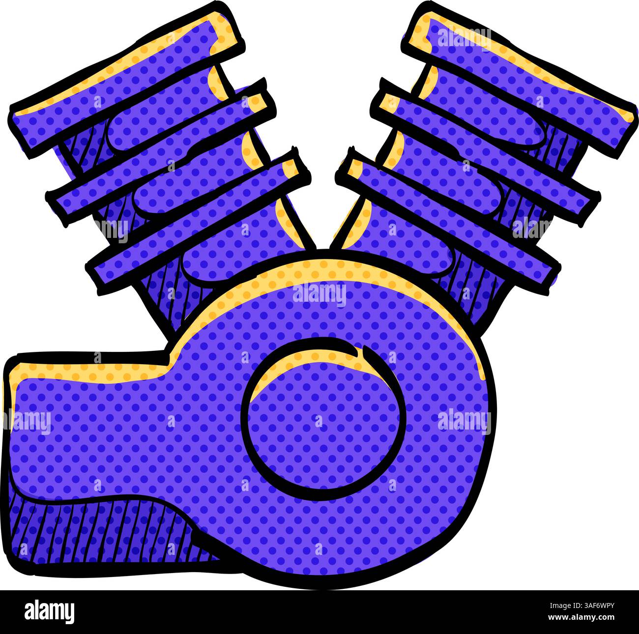 Motorcycle machine halftone icon hand drawn color vector illustration Stock Vector