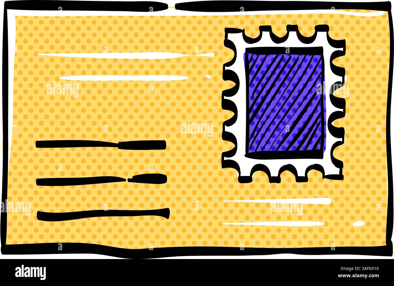 Envelope halftone icon hand drawn color vector illustration Stock Vector