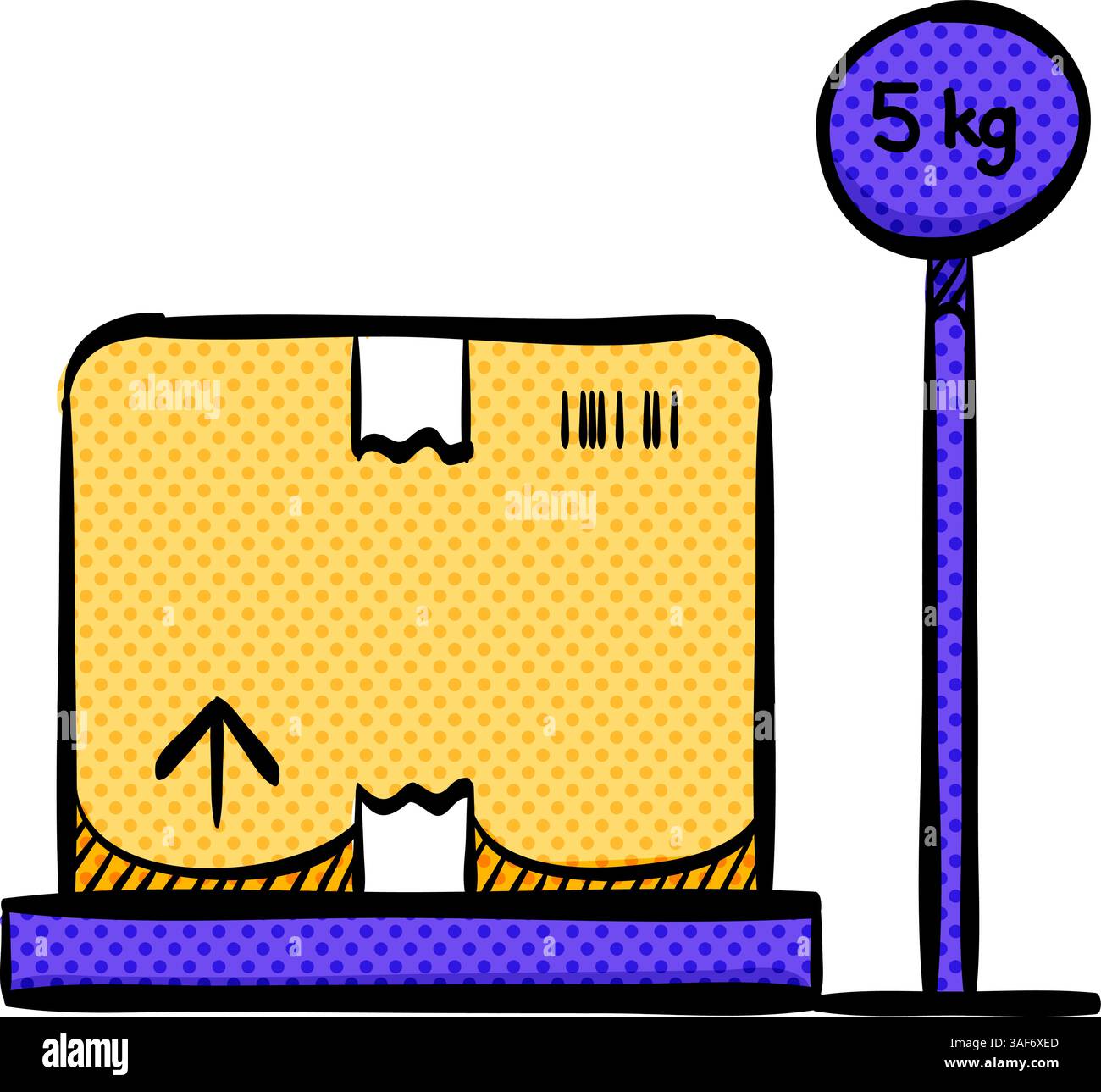 Logistic scale halftone icon hand drawn color vector illustration Stock Vector