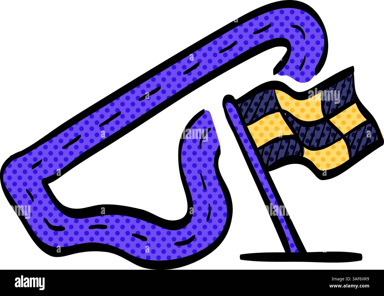 Race circuit halftone icon hand drawn color vector illustration Stock ...