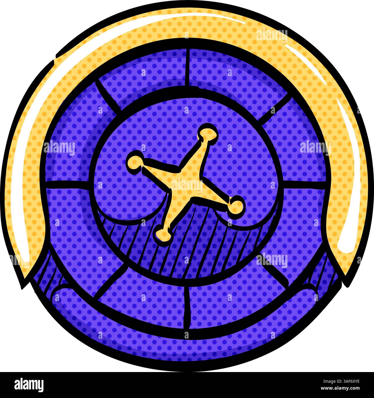 Roulette table halftone icon hand drawn color vector illustration Stock Vector