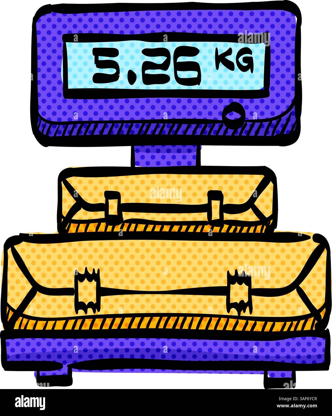 Logistic scale halftone icon hand drawn color vector illustration Stock Vector