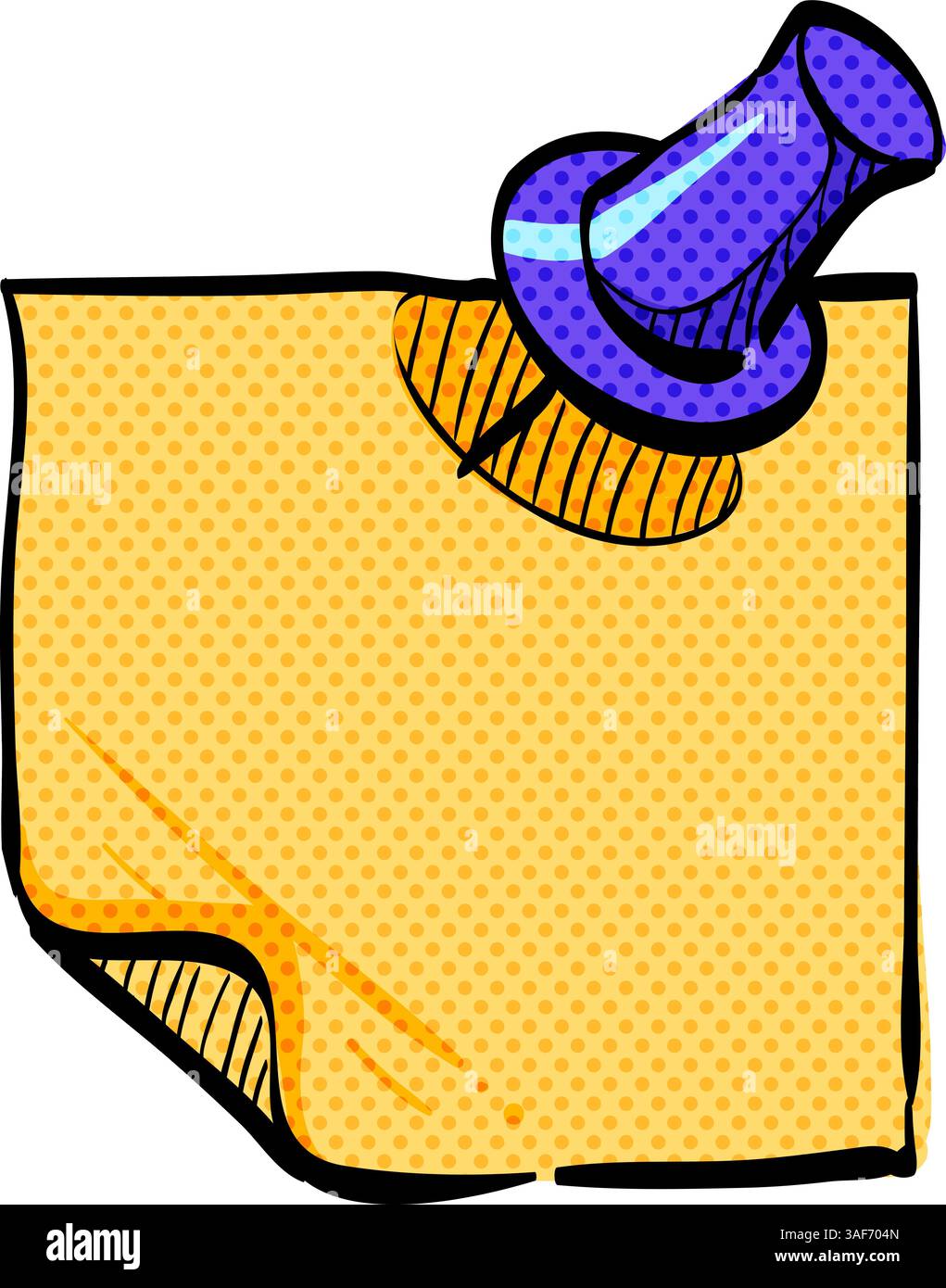 Sticky note halftone icon hand drawn color vector illustration Stock ...