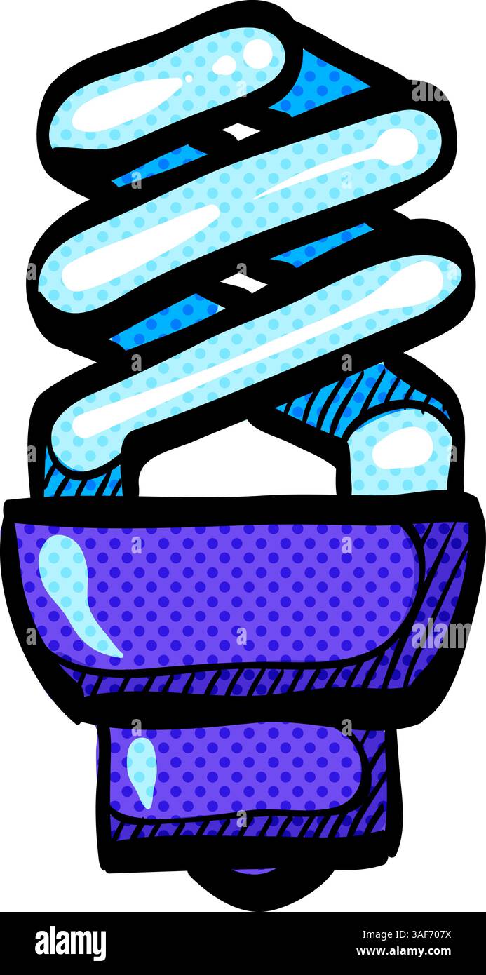Light bulb halftone icon hand drawn color vector illustration Stock Vector