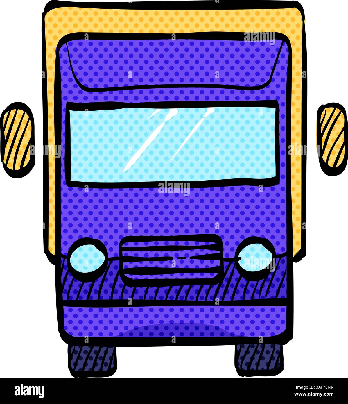 Truck halftone icon hand drawn color vector illustration Stock Vector ...