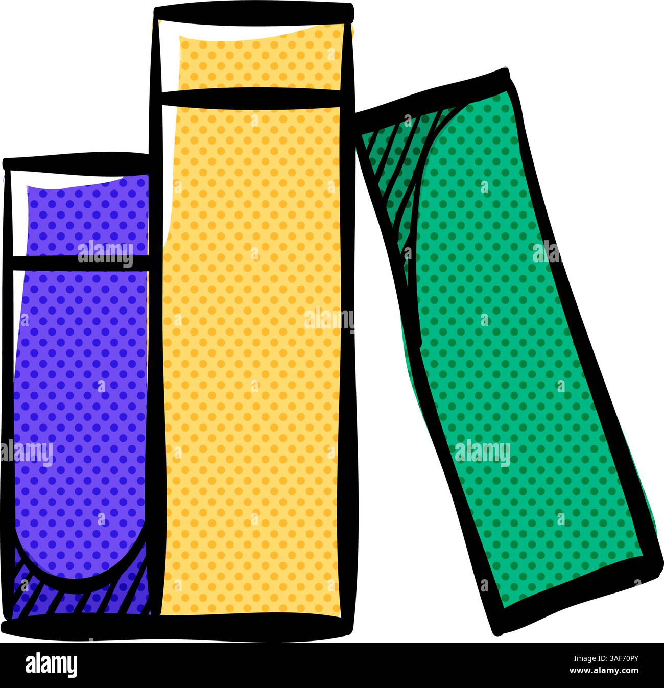 Book halftone icon hand drawn color vector illustration Stock Vector