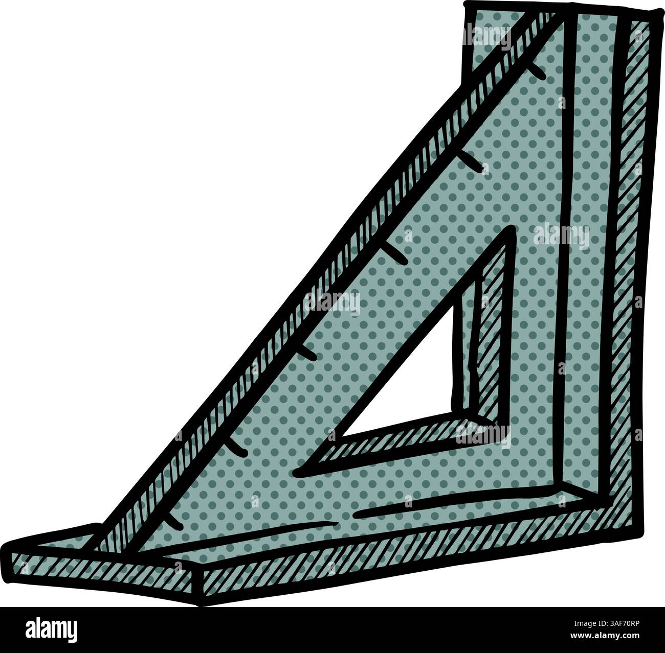Triangular ruler icon halftone color vector illustration Stock Vector