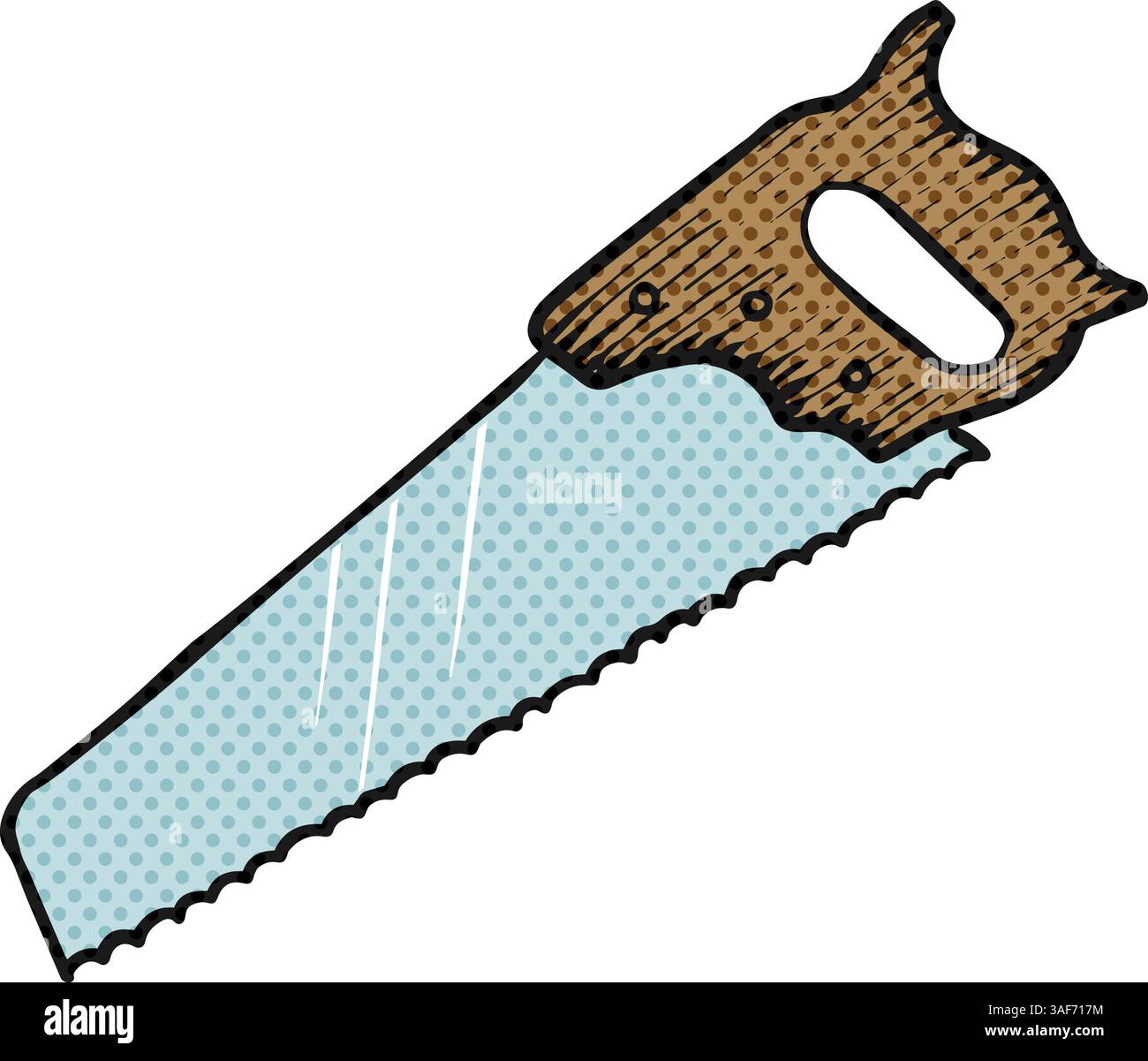 Hand saw icon halftone color vector illustration Stock Vector