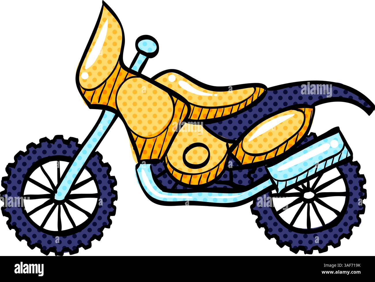 Motocross halftone icon hand drawn color vector illustration Stock ...