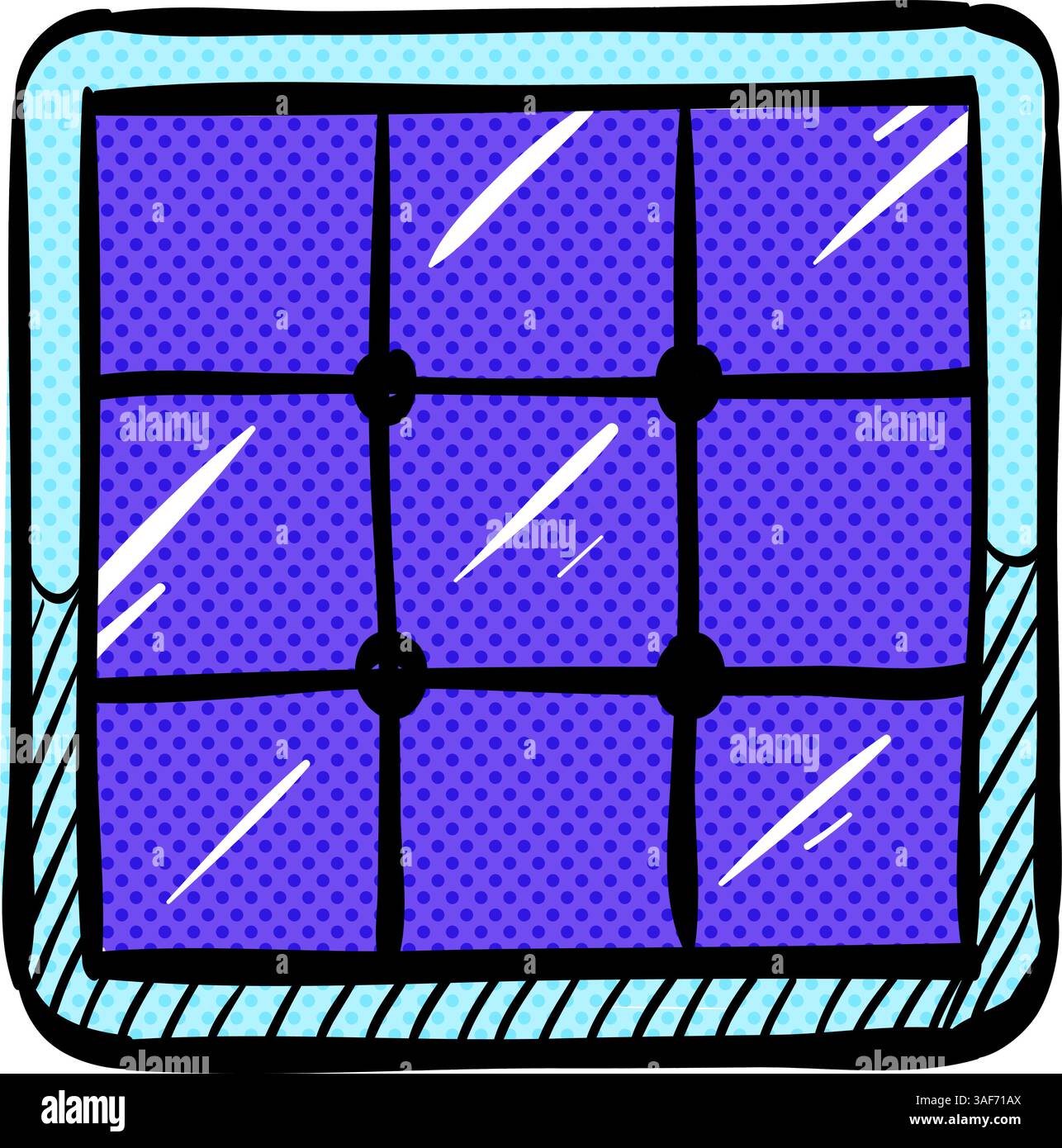 Solar cells panel halftone icon hand drawn color vector illustration Stock Vector