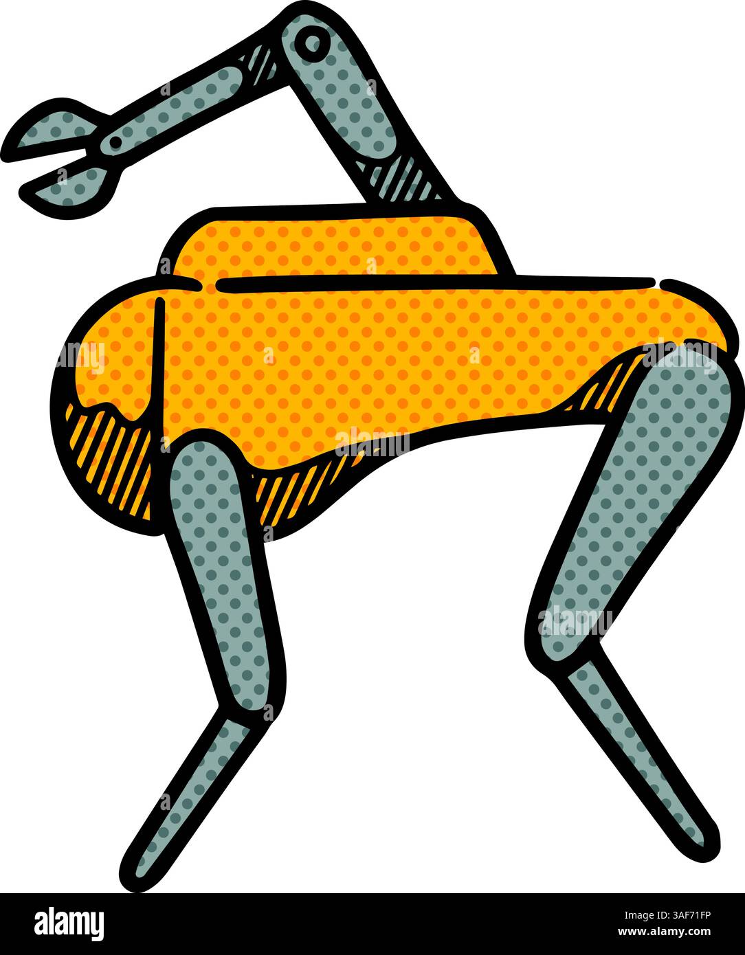 Intelligence animal robot icon halftone color vector illustration Stock Vector