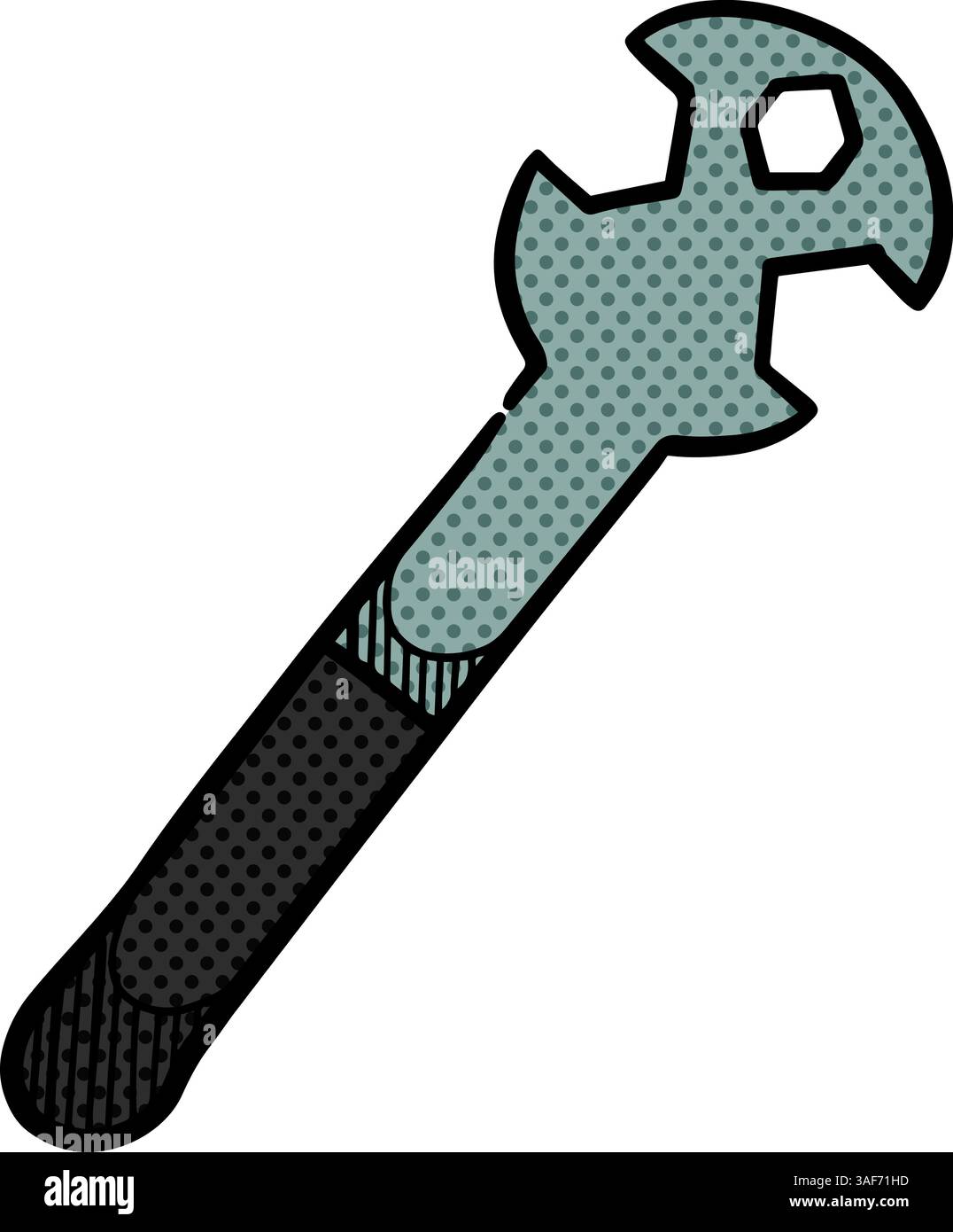 Bicycle spanner icon halftone color vector illustration Stock Vector