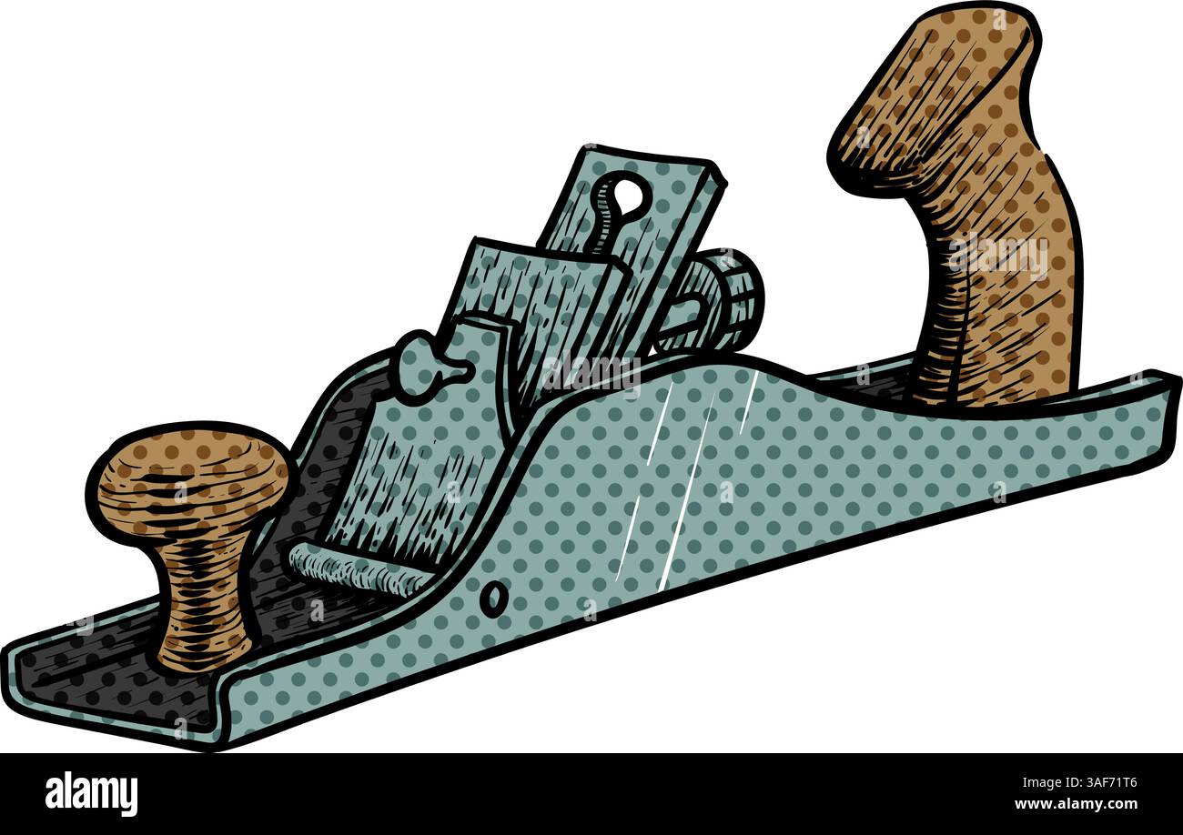 Hand plane icon halftone color vector illustration Stock Vector Image ...