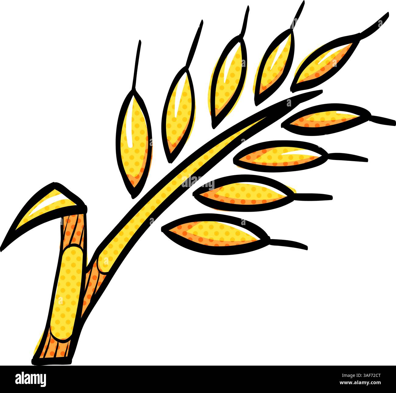 Wheat halftone icon hand drawn color vector illustration Stock Vector ...