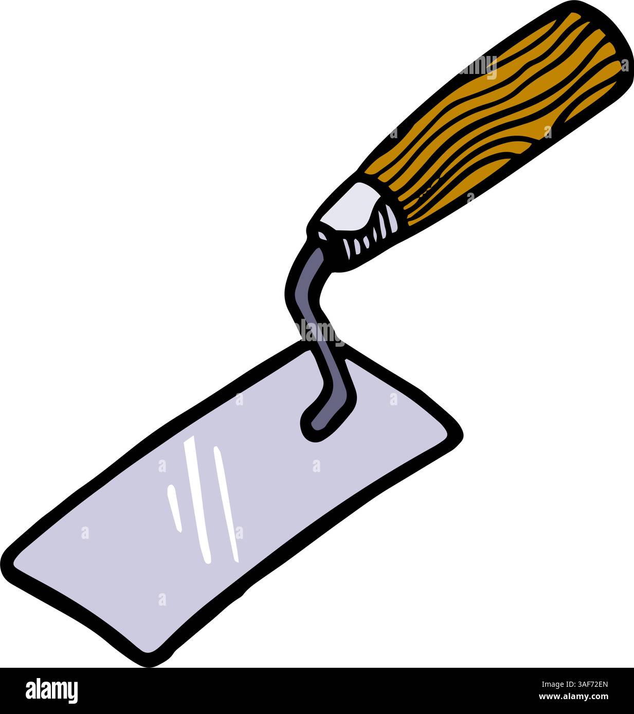 trowel icon hand drawn color vector illustration Stock Vector