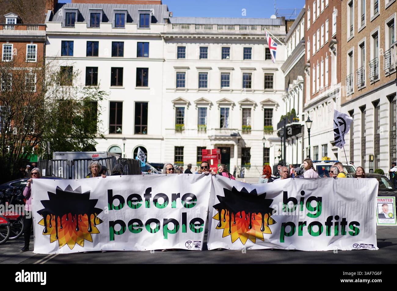 Extinction Rebellion activists protest outside BP headquarters at St ...