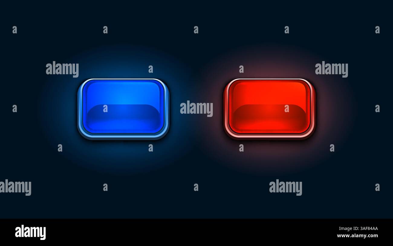 Light button, frame label, event bar web, buttons with color. Vector ...