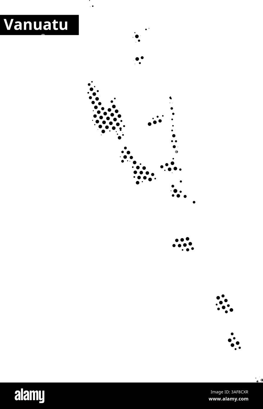 Map outline of Vanuatu highlights its islands and geographical features ...