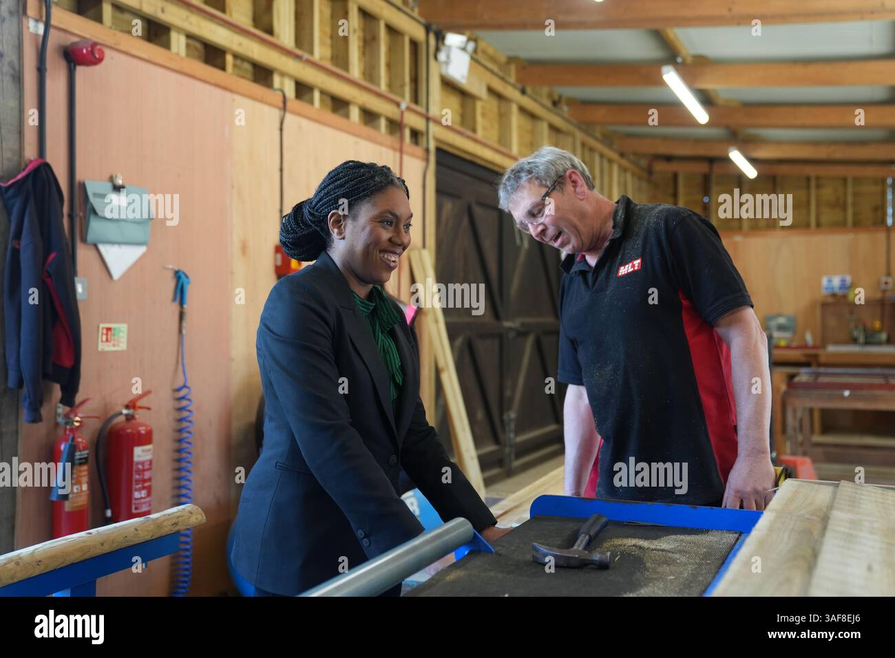 Conservative leader kemi badenoch speaking to founder edward gascoigne