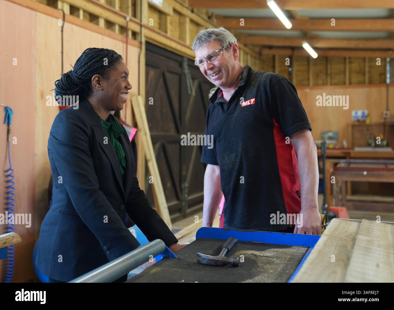 Conservative leader kemi badenoch speaking to founder edward gascoigne
