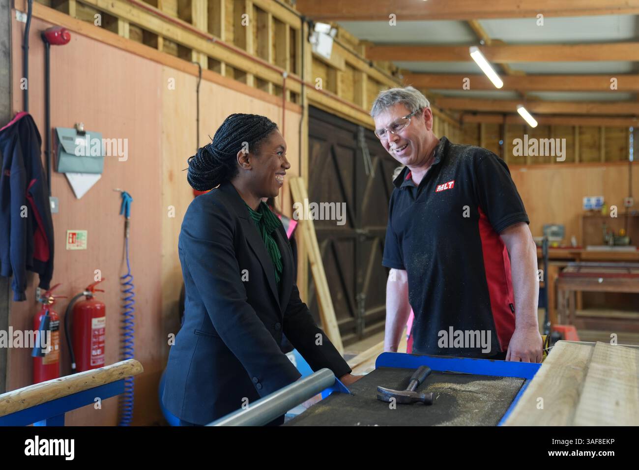 Conservative leader kemi badenoch speaking to founder edward gascoigne