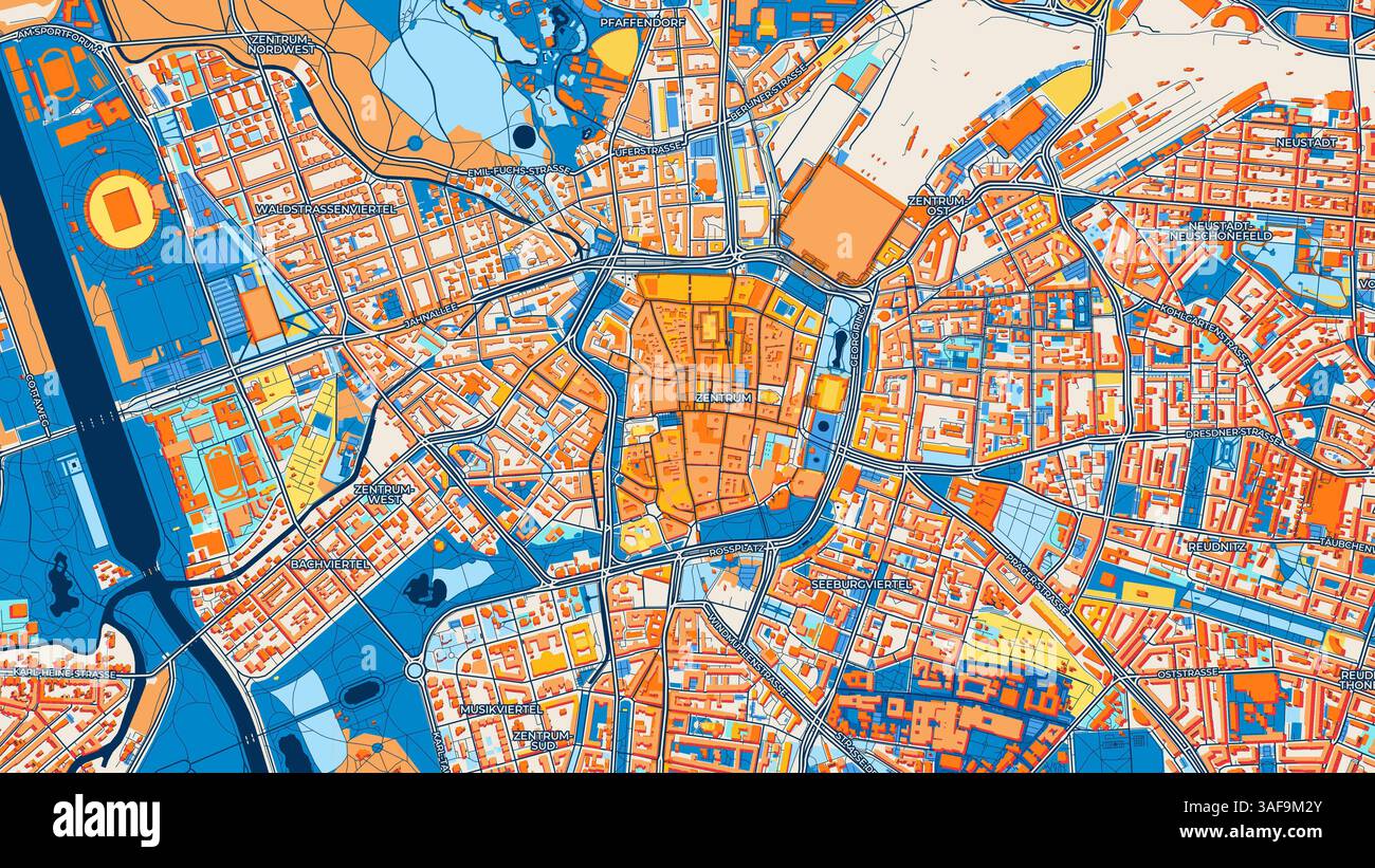 Leipzig Stadtplan ca. 1:15000 - メルカリ
