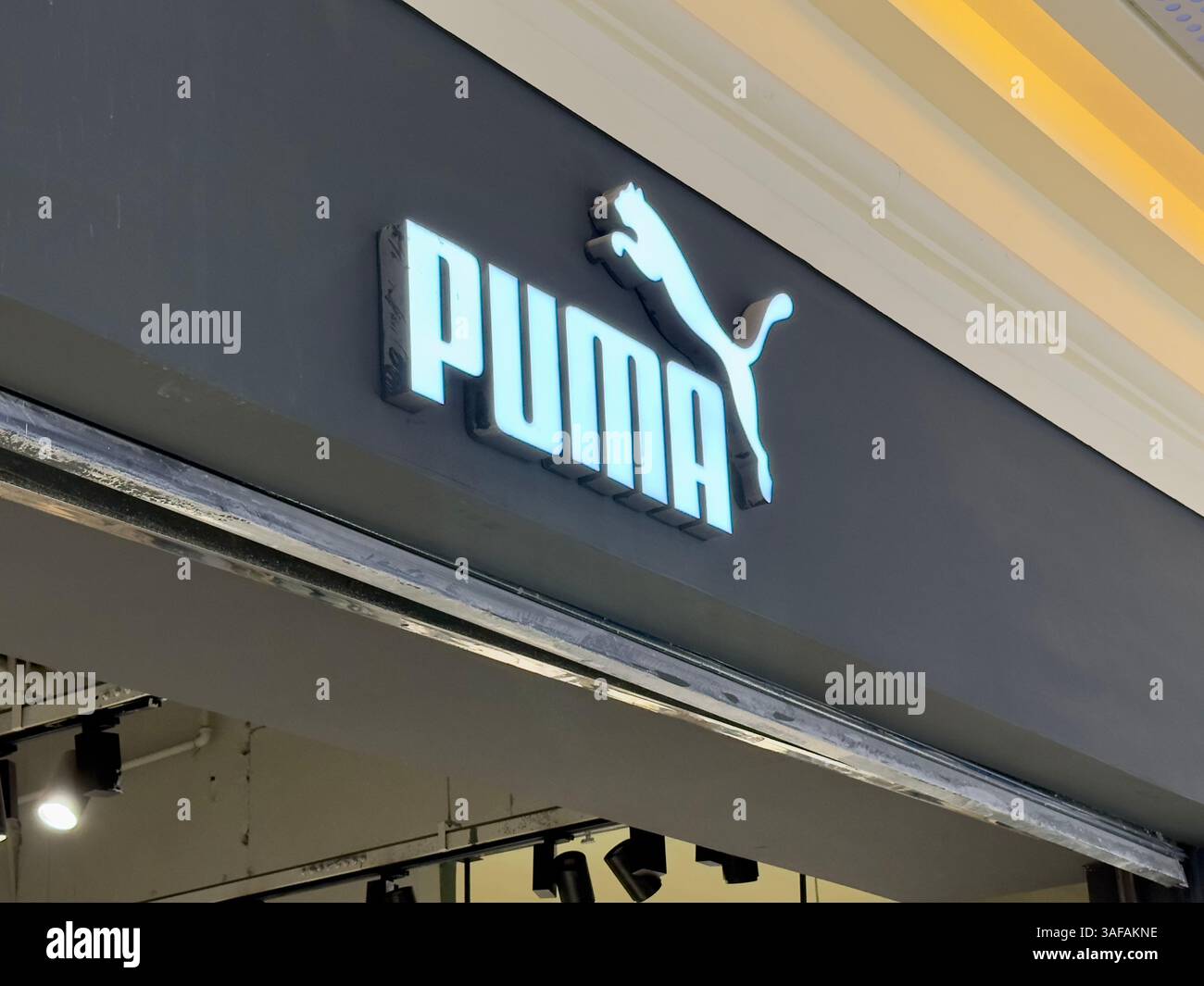 Yinchuan, China - Oct 31, 2023. Puma store sign - Smartphone Captured Stock Image