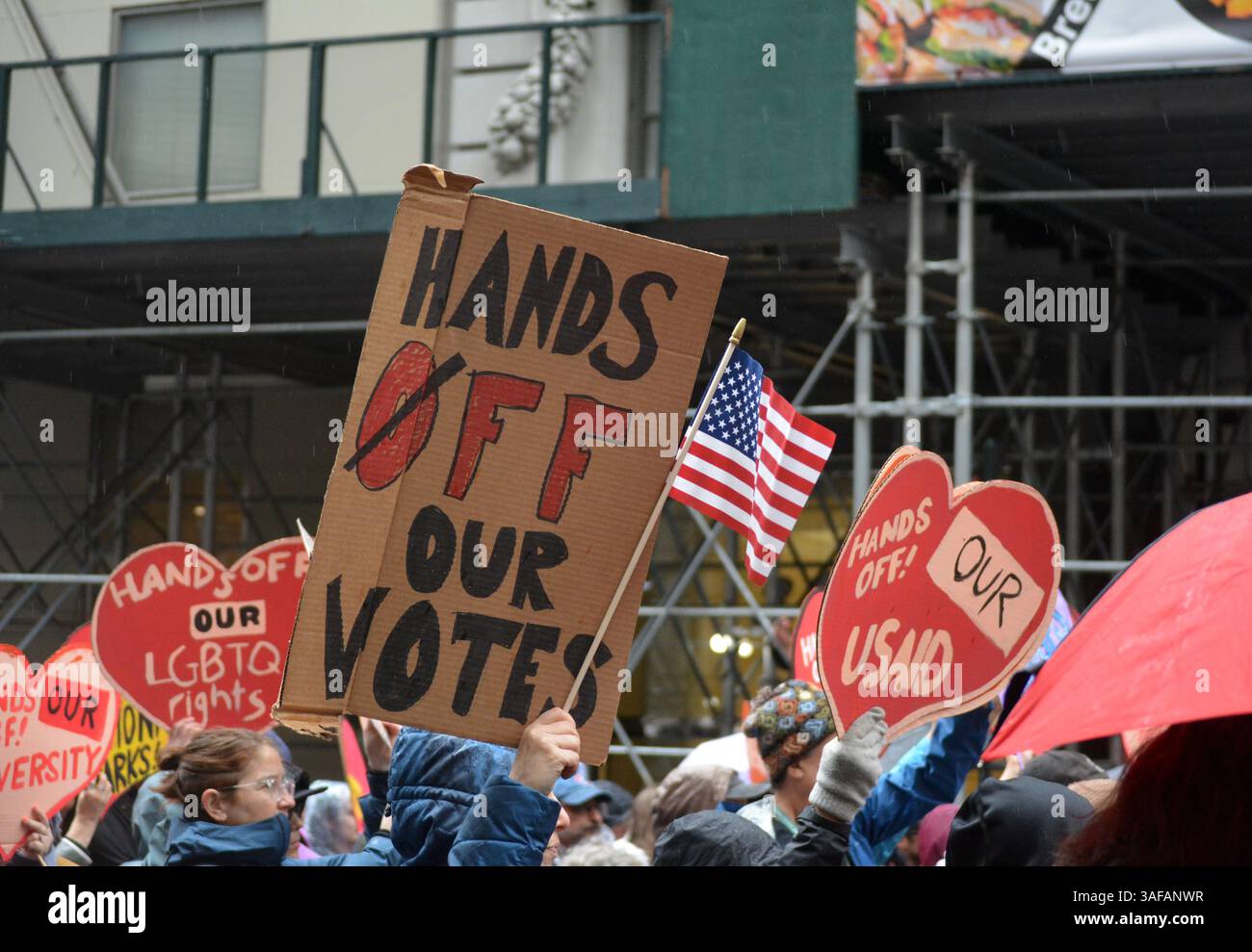 Hands Off rally against the Trump Administration and Elon Musk's DOGE ...