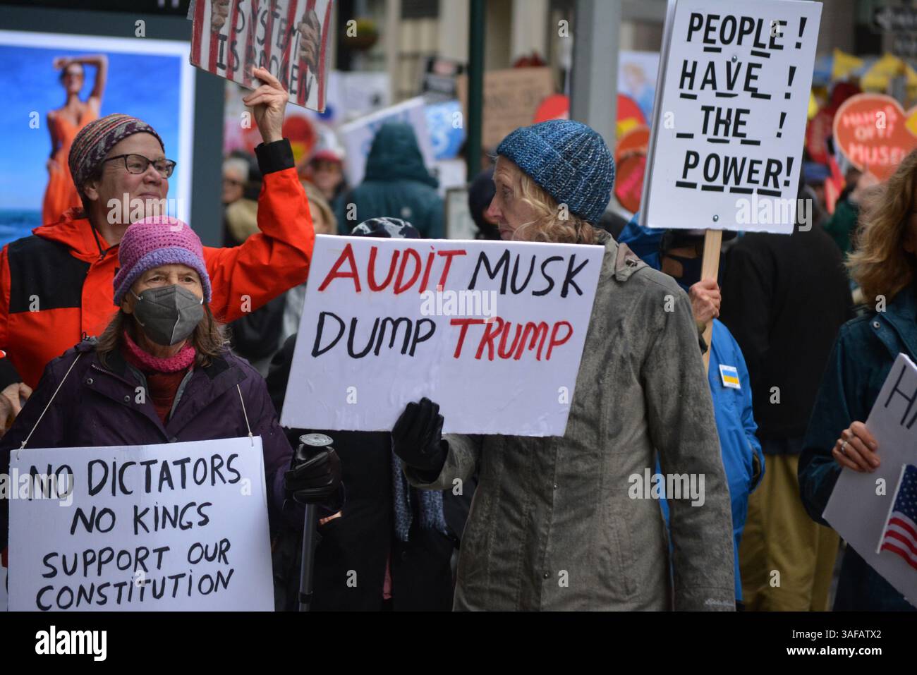 Hands Off rally against the Trump Administration and Elon Musk's DOGE ...