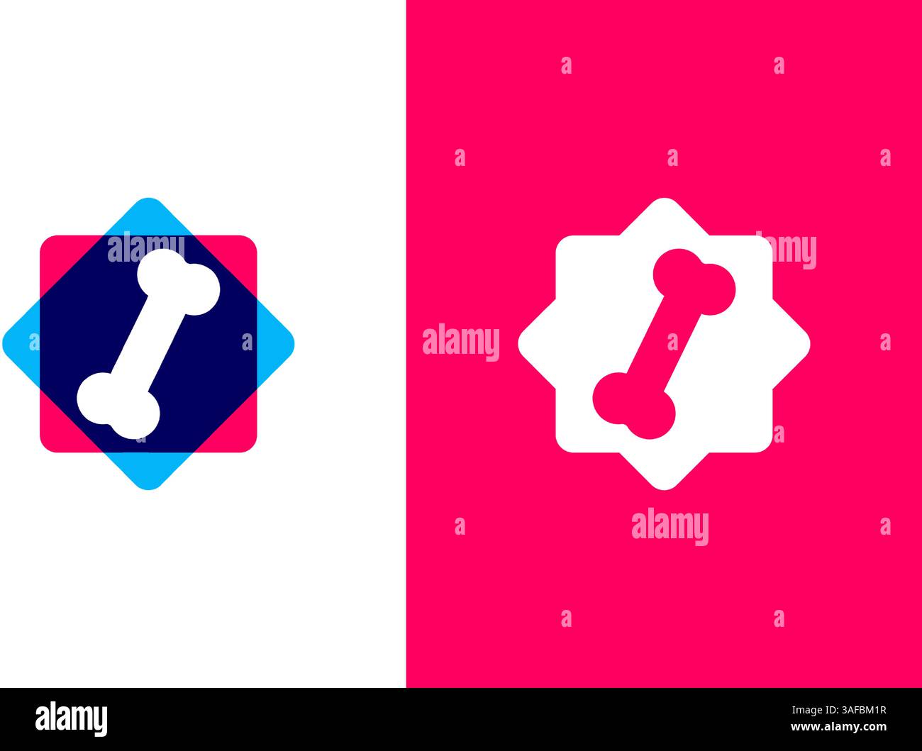 Human bone logo. Bone medical service logotype design template. Stock Vector