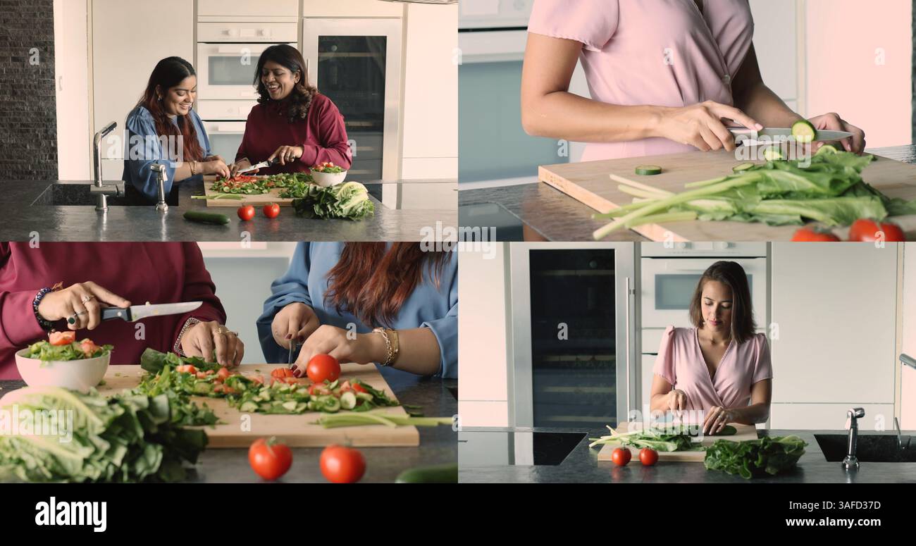 Healthy cooking, balanced and vegetarian lifestyle collage Stock Photo ...
