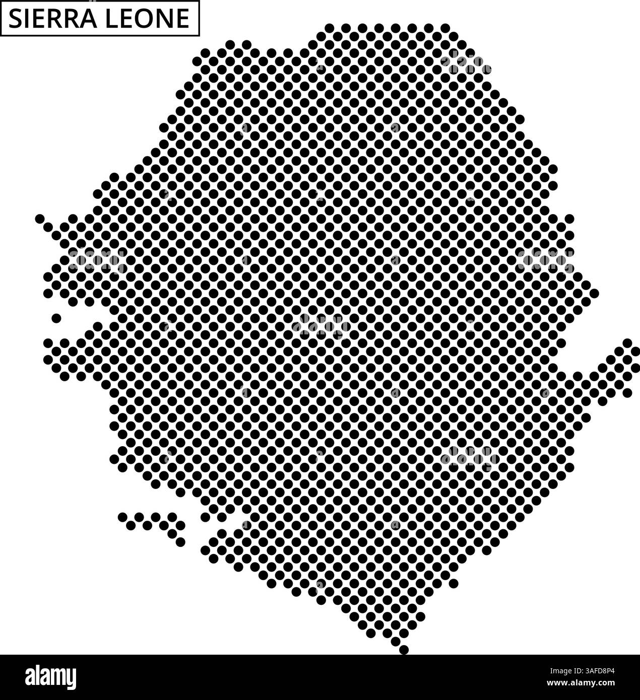 This detailed map of Sierra Leone showcases its shape and geographical ...