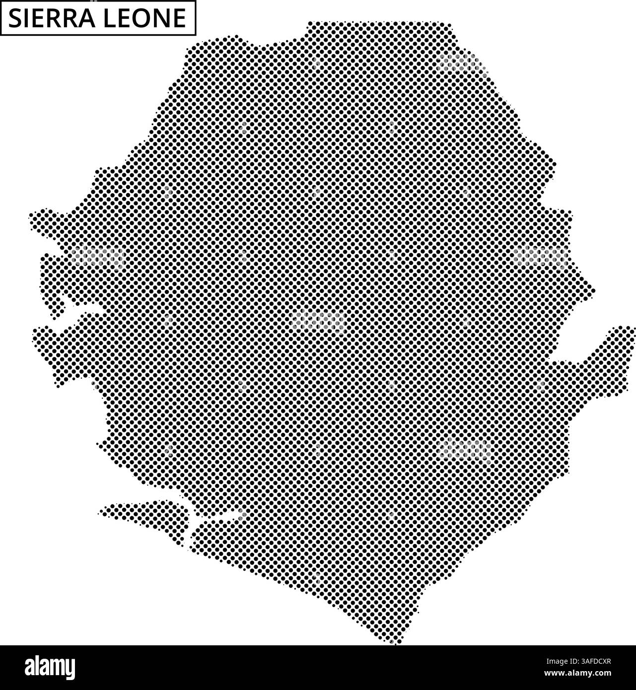 This detailed map of Sierra Leone showcases its shape and geographical ...